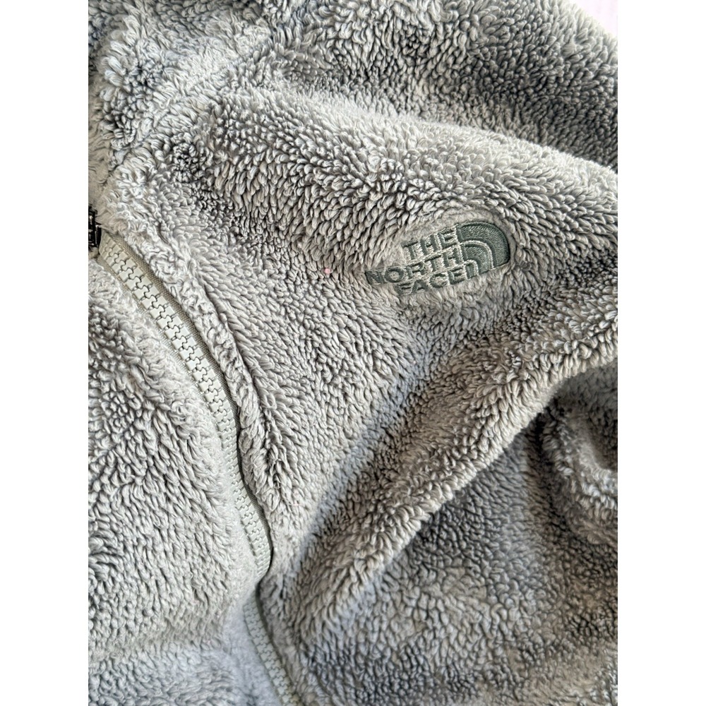 The North Face Osito Jacket Women Medium Olive Gray Fleece Zip Pockets - Picture 6 of 8